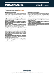 Pflegeanleitung wood Parquet